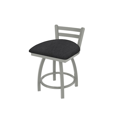 Holland Bar Stool Co 18" Low Back Swivel Vanity Stool, Nickel Finish, Graph Anchor Seat 41118AN014